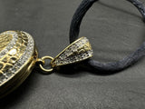 Signed Swan Swarovski Gold Tone  and Crystal Purse Necklace  36”