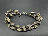 Vintage 925 Sterling Name Zach & Hannah Beaded bracelet 42Gs