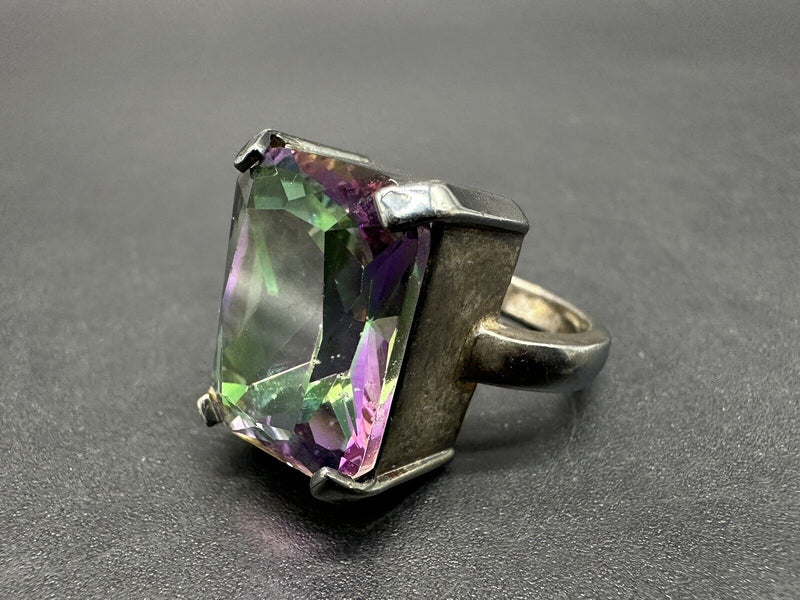 Vintage Mystic Topaz Ring Sterling Silver Sz 7.25 Grams 8