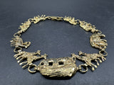 Vtg 925 Sterling Silver Noahs Ark Bracelet Animal Link Tennis Charm 7.5”