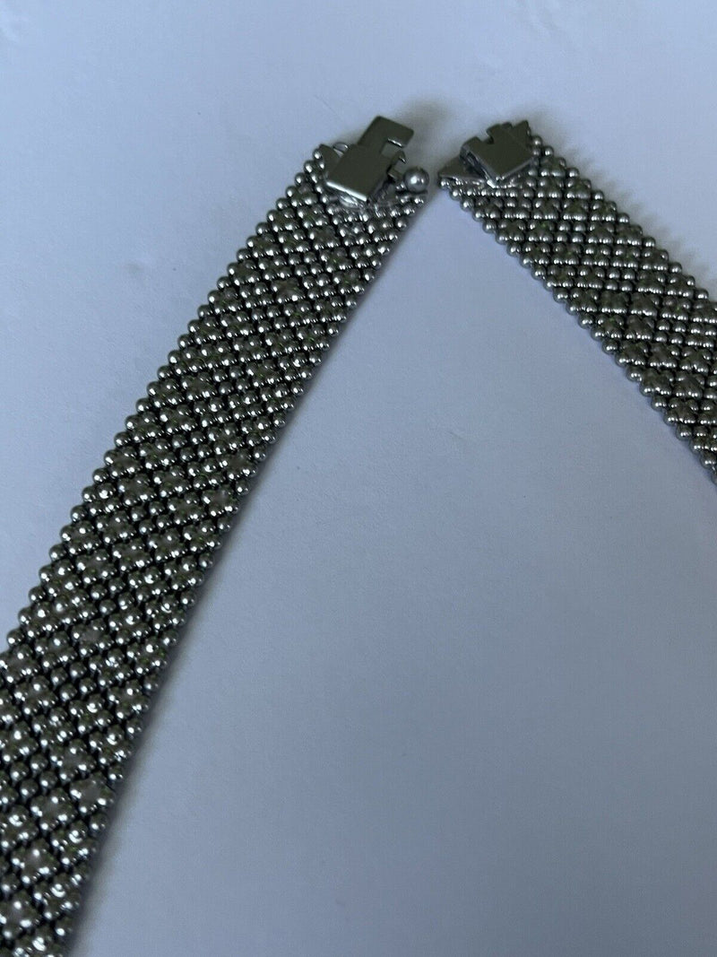 CAbi Villa? Silver Tone Convertible Liquid Metal Mesh Necklace 2 Bracelets 22”