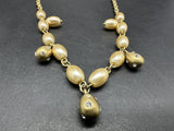 Vintage Monet Faux Pearl and Crystal Necklace 18”