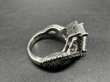 Princess Cut Simulated Stone Engagement Wedding Twisted Ring S925