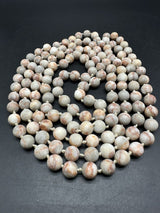 Jasper Stone Knotted Long Beaded Necklace 60”