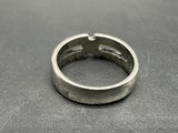 Sterling Silver Rimmed Barrel Band Ring 925 Sz: 5.5