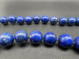 Vintage Lapis Lazuli 14k Yellow Gold Clasp Knotted Strand Bead Necklace 22”