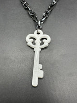 Acrylic Cable Link Chain Key Pendant Necklace 17”