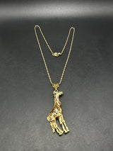 Karizia Spa KA 1772 Italy 925 Silver 24" Chain Giraffe Charm Pendant Necklace