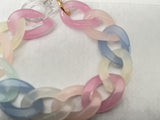 Pastel Acrylic Chain Link Bracelet 17”~ 6mm Thick~