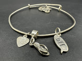 Charm Bracelet Bff  (1) 925 Sterling Silver Charm 12Gs 7”