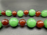 22” Sterling Carnelian Aventurine Gemstone beads Necklace 98G & Earrings Set 9Gs