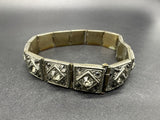 Vintage Unknown Metal Panel Bracelet 31Gs 7”