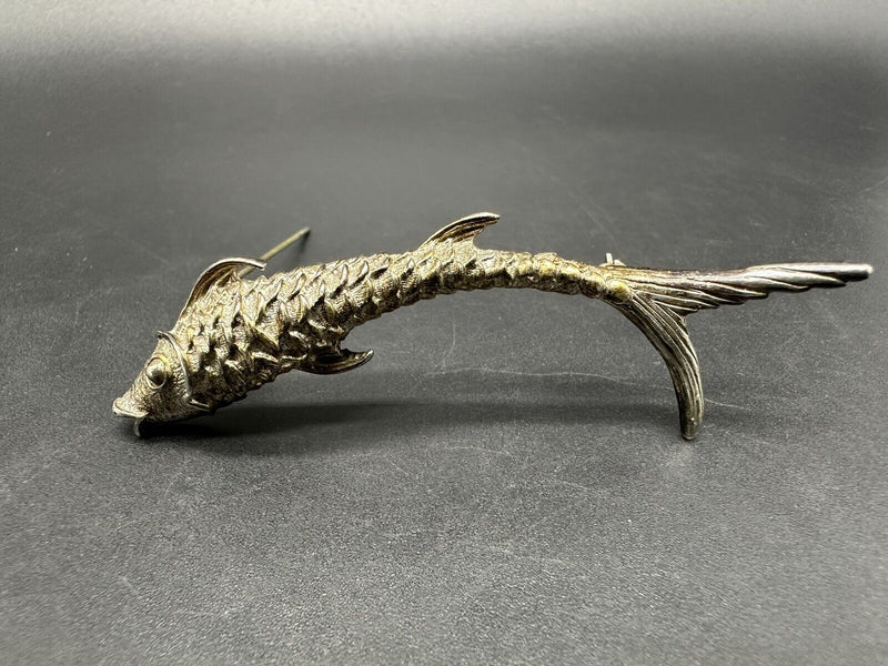 925 SIGNED STERLING SILVER KOI FISH BROOCH