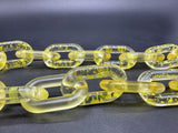 Yellow Translucent Cable Link Frosted Acrylic Chain Link Necklace 20”