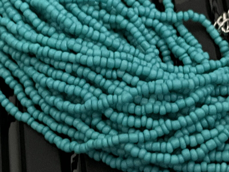 VTG 24" Mediterranean Turquoise  Seed Bead Multi 40 Strand Necklace