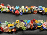 Beaded Multicolored Artsy Cluster Necklace 22” Adj