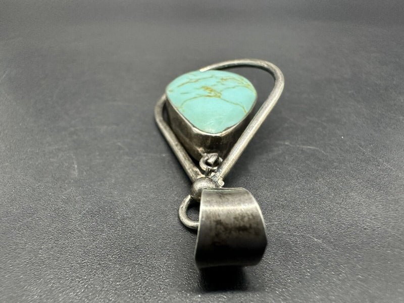 Vintage Sterling Silver with Turquoise Pendant Made in Mexico 15Gs