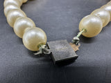 Vintage Faux Pearl Necklace Sterling Silver Clasp -15” Long