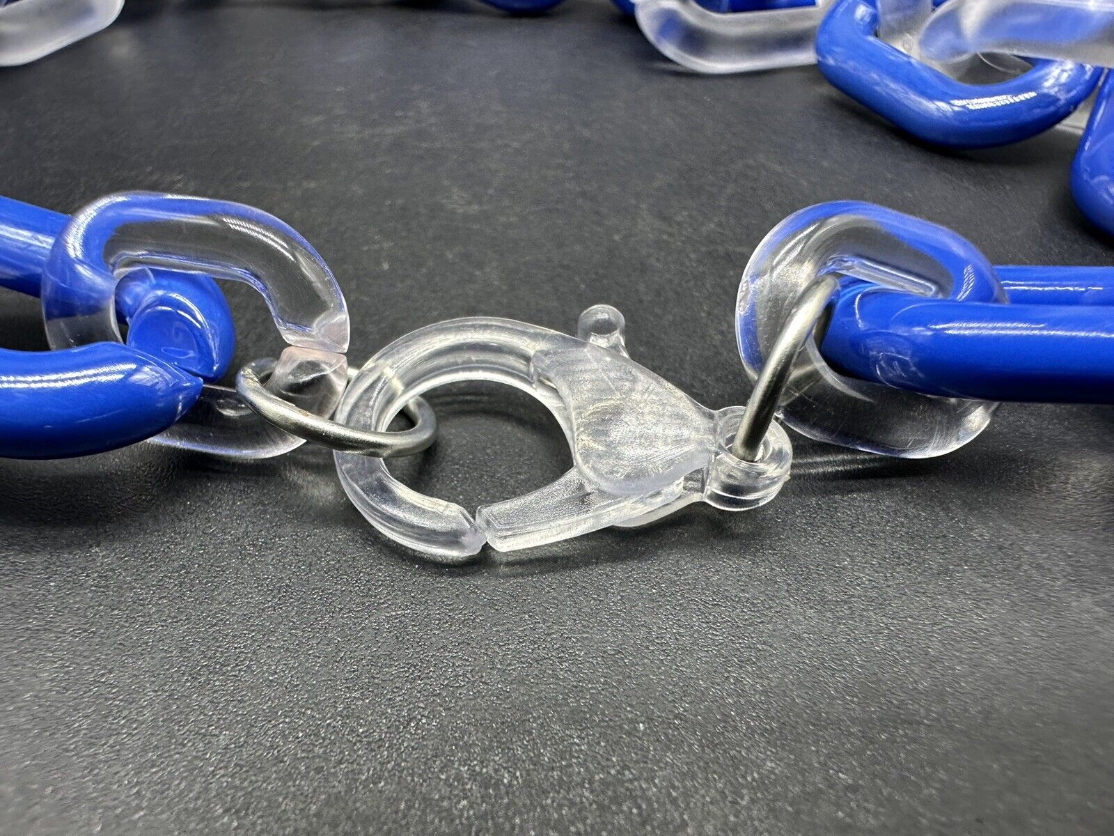 Blue And White/Translucent Cable Link Acrylic Chain Link Necklace 20”