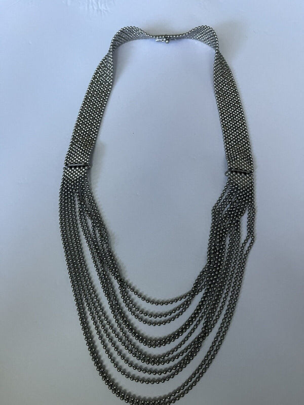 CAbi Villa? Silver Tone Convertible Liquid Metal Mesh Necklace 2 Bracelets 22”