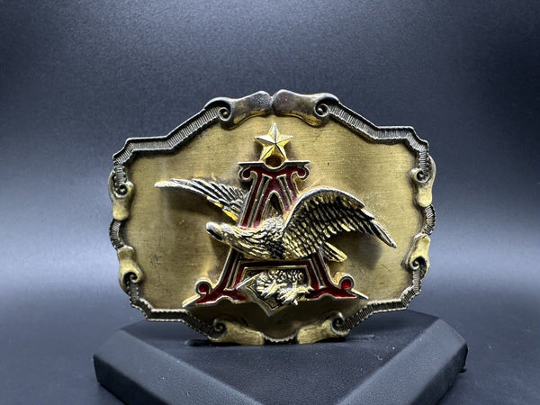 Vintage 1978 Raintree Anheuser Busch Eagle Belt Buckle 2 1/2 x 3 5/8 Made in USA