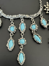 Vintage Victorian Turquoise Faux Stone Lot Of Jewelry~ Missing Stones
