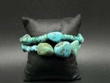 Barse Thailand 925 Stamped Chunky Turquoise Double Strand Bracelet