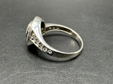 925 Sterling Silver Clear CZ Halo Band Ladies Ring Size 7.5