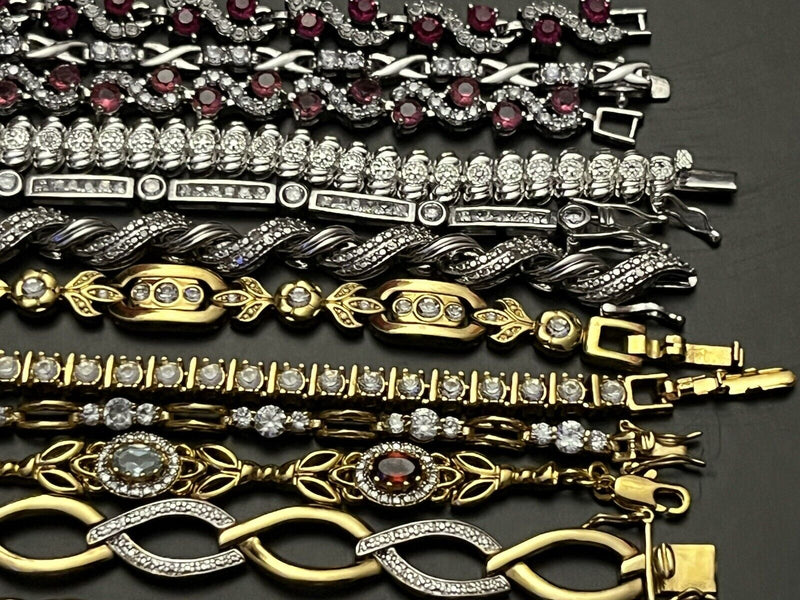 Mixed Bracelet Lot Of 13 Signed & Unsigned