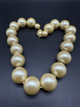 Vintage Chunky Faux Pearl Bead Choker/Collar Necklace 18”