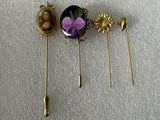 Vintage Monet Trifari Sarah Cov Stick Pins Lot of 4