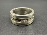 Vintage silver sterling 925 rotating spinning ring with believe, size: 7