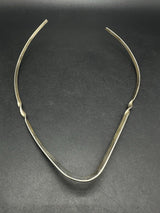 Vintage Sterling Silver Twisted V Stiff Choker Necklace 16”