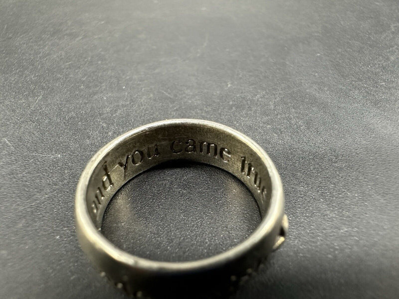 Sterling Silver 925 “I made a wish and you came true” Star Wide Band Ring Size 8