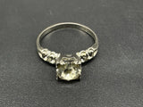 Vintage Clear Stones Sterling Silver Ring - SZ 6.75 Missing Stones