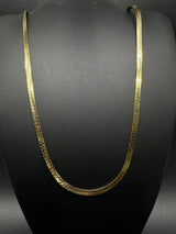 Necklace Gold Vermeil on Sterling 925 Silver Herring Bone Chain 20”