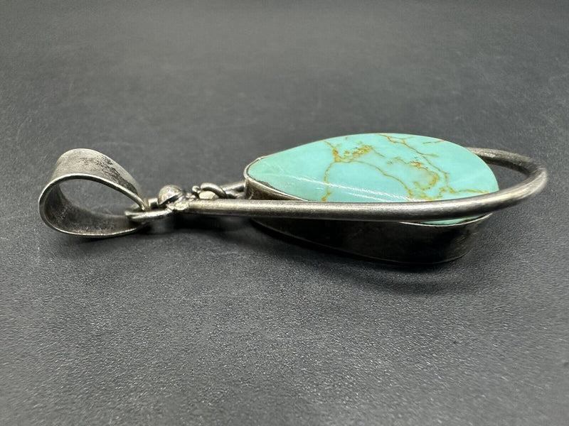 Vintage Sterling Silver with Turquoise Pendant Made in Mexico 15Gs