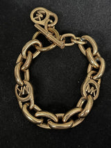 MICHAEL KORS Rose Gold Toggle Chain Bracelet Padlock 6.75”