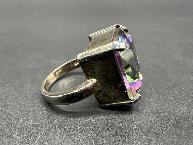 Vintage Mystic Topaz Ring Sterling Silver Sz 7.25 Grams 8