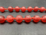 Handmade Red Agate Knotted Bead necklace 60”