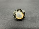 Vintage Sterling Silver 925 Mother Of Pearl Ring Sz 8