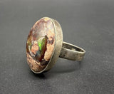 Sterling silver 925 Moss Agate ring Sz 7.5 6Gs