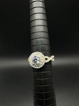 925 STERLING SILVER CZ HALO RING SIZE 6