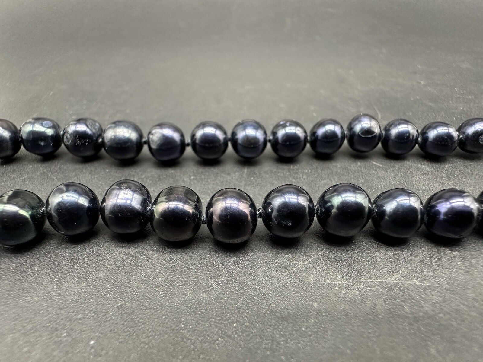 Black Baroque Genuine Pearl Necklace 18”