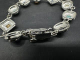 Sterling Silver Bracelet Multi Stone Bracelet 6.5”