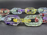 Clear Translucent Cable Link  Multicolor Acrylic Chain Link Necklace 18”