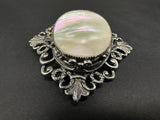 Vintage ornate paua Abalone Shell Brooch