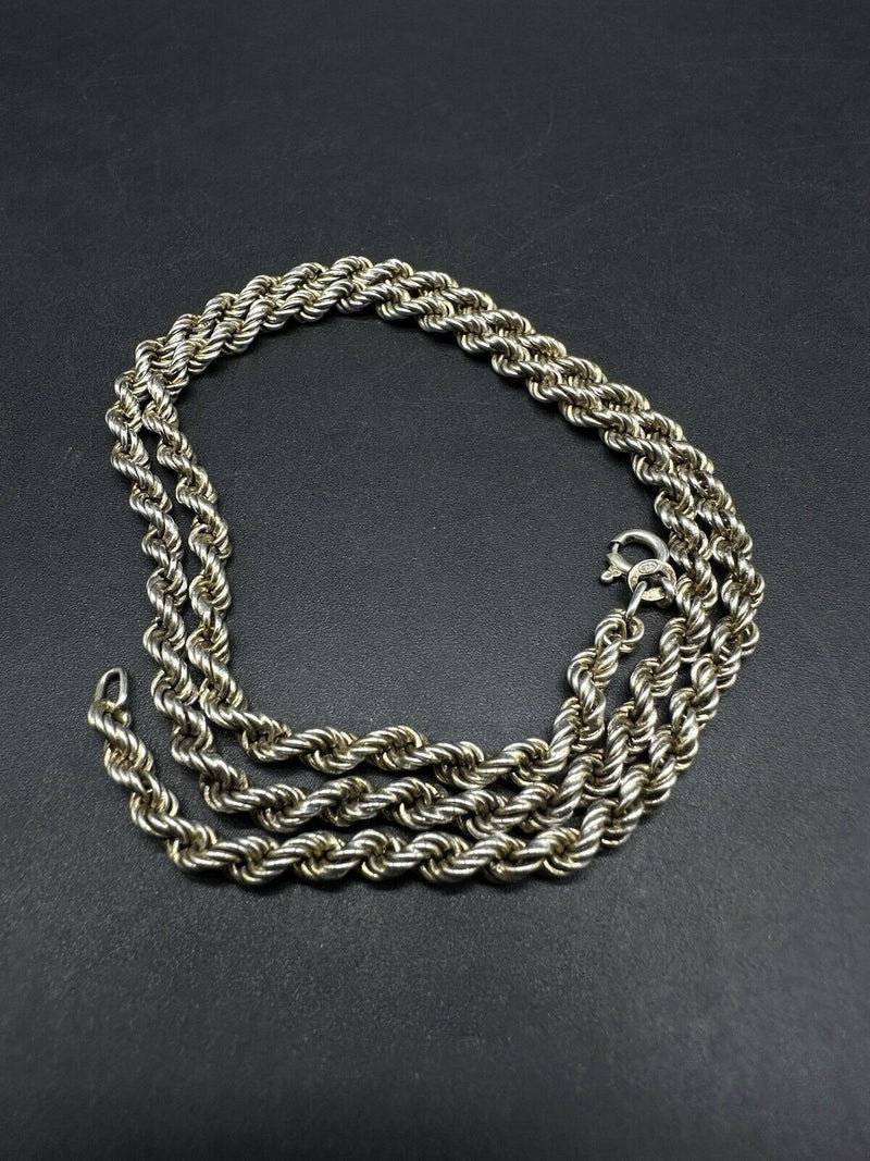 Sterling Silver Rope Necklace 18” 21Gs