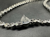 Silver Tone CZ Tennis Necklace Cubic Zirconia 18”