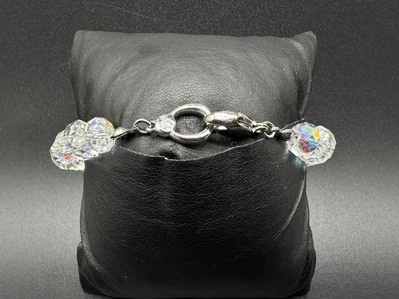 Aurora Borealis Swarovski Crystal Bracelet  Sterling Silver Lobster Clasp 7.25